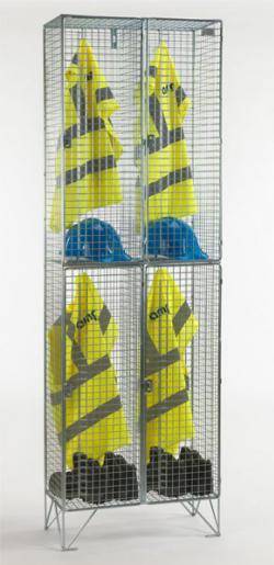 Wire Mesh Lockers - 2 Door 305mm Deep  Warehouse Ladder