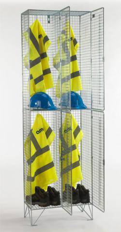 Wire Mesh Lockers - 2 Door 457mm Deep Warehouse Ladder