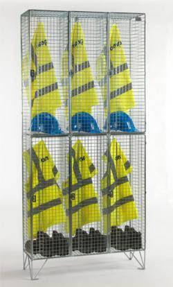 Wire Mesh Lockers - 2 Door 457mm Deep Warehouse Ladder