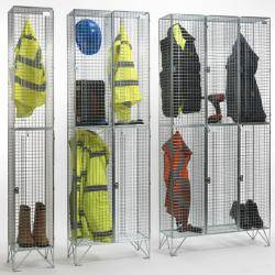 Wire Mesh Lockers - 2 Door 457mm Deep Warehouse Ladder