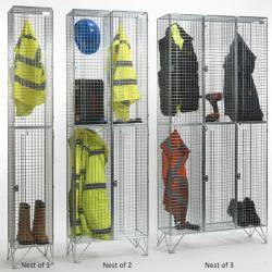 Wire Mesh Lockers - 2 Door 305mm Deep  Warehouse Ladder