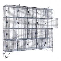 20 Compartment Wire Mesh Locker Warehouse Ladder